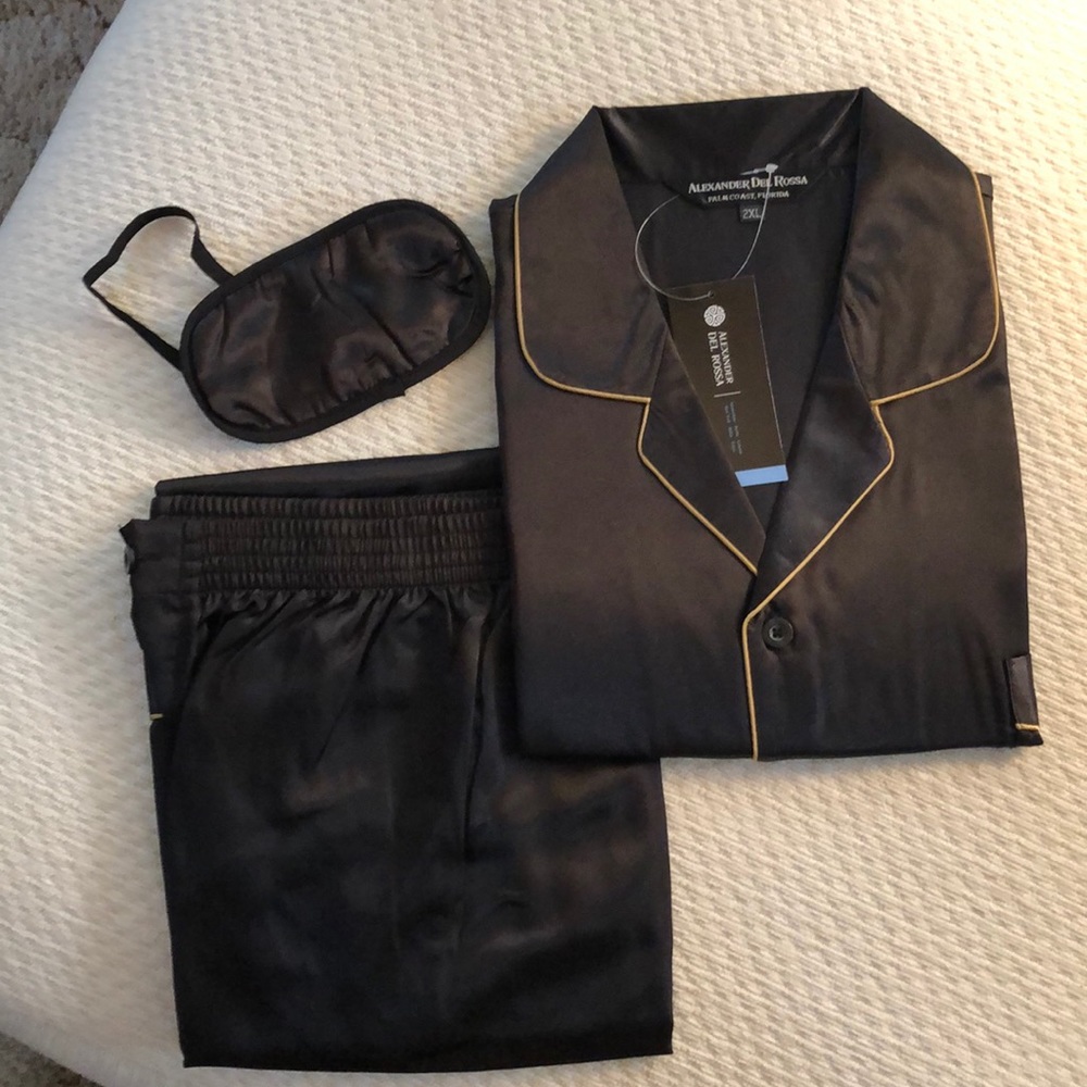 Alexander Del Rossa Satin Pajama Set